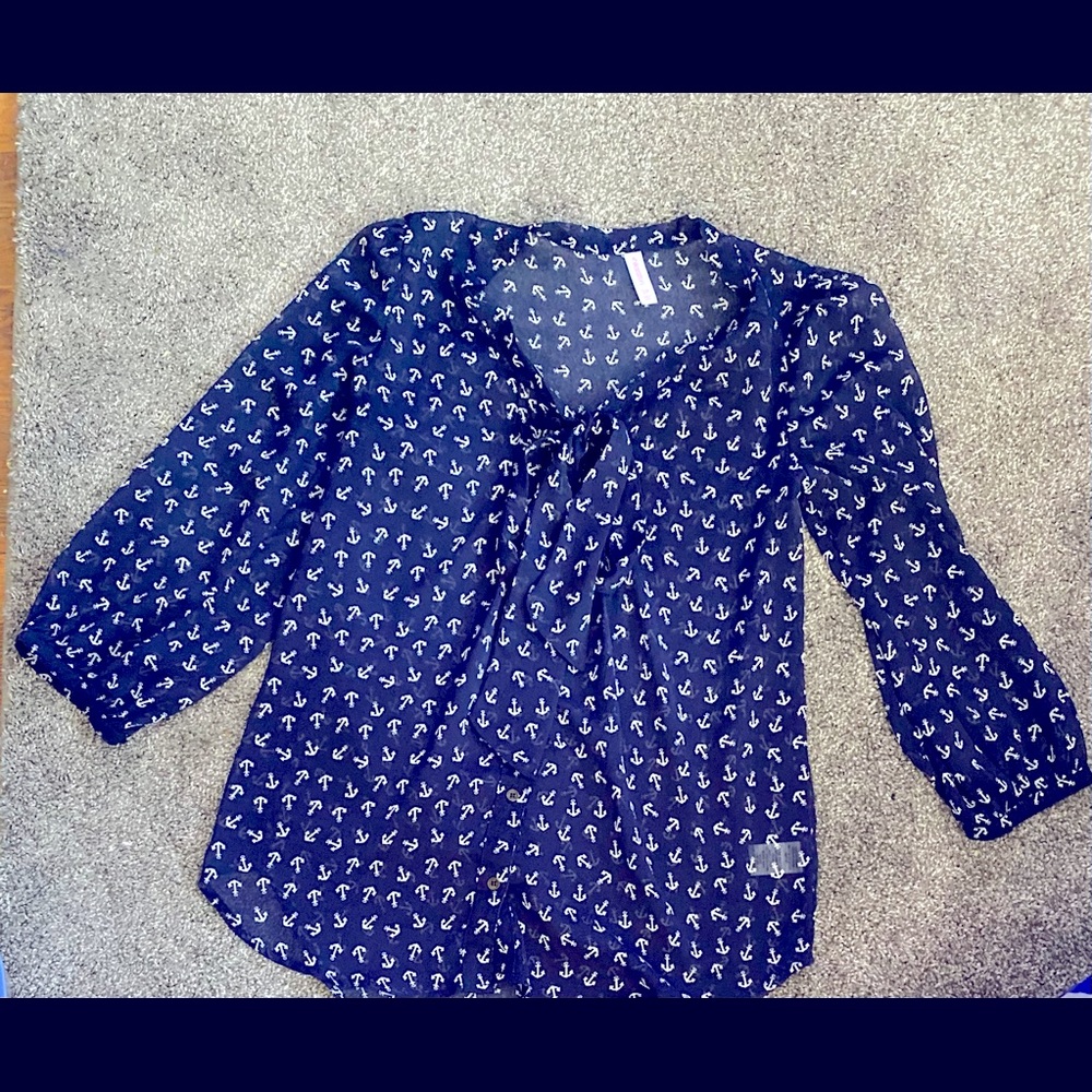 Navy blue w/ white anchors